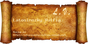 Latosinszky Vulfia névjegykártya